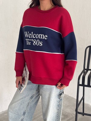 Noa&noa Welcome 80S Yazılı Bisiklet Yaka 3 Iplik Kadın Sweatshirt