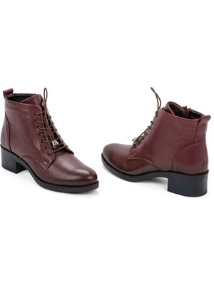 Mix Brand Kadın  Deri Alçak Topuklu Günlük Şık Bot