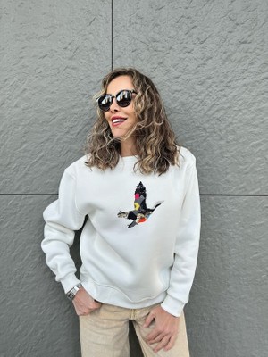 Kuş Işlemeli Sweatshirt