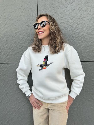 Kuş Işlemeli Sweatshirt