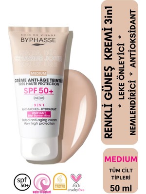 Anti-Aging Renkli Sıvı Güneş Kremi Medium Renk- Yeni Nesil Güneş Filtreli Hibrit Formül 50ML