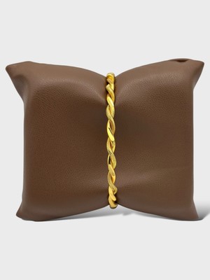 Arnes Jewelry Çelik Altın Kaplama 2li 1 Adet Kalın Burma Bilezik