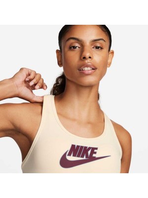 Nike Swoosh Medium Support Futura Bra Kadın Sarı Pedli Sporcu Sütyeni FB4080