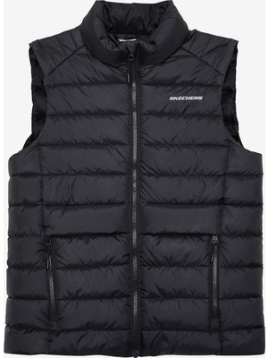 Skechers W Outerwear Kadın Siyah Kolsuz Padded Vest Yelek  S242319-001 Regular Kalıpla Şık Tasarım