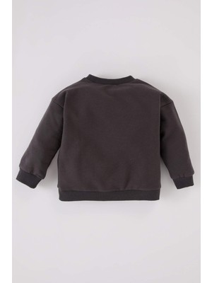 DeFacto Kız Bebek Bisiklet Yaka Baskılı Sweatshirt D1658A524WN