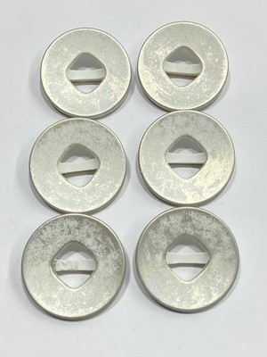 Karan Tuhafiye Italyan Kaban Mont Düğmesi / Eskitme Beyaz / 3,5 cm / 6 Lı Set