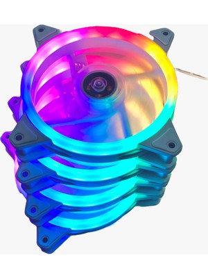 Gameforce Beyaz 7r Pro Seri 4’lü Set Rainbow Işıklı Sessiz 120MM Kasa Fanı