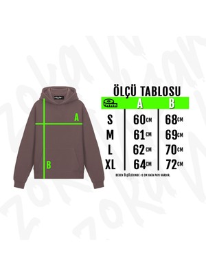 Zoka Wear Gri Fully Cooked Tasarım Baskılı Kapşonlu Sweatshirt