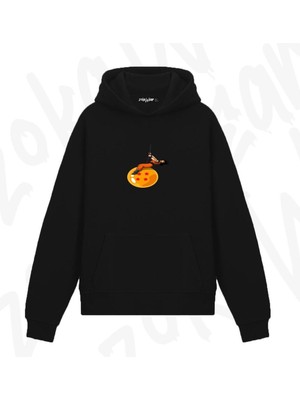 Zoka Wear Wrecking Dragon Ball Tasarım Baskılı Kapüşonlu Sweatshirt