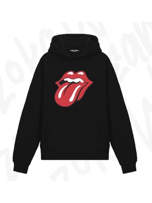 Zoka Wear The Rolling Stones X2 Tasarım Baskılı Kapşonlu Sweatshirt