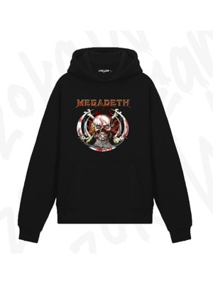 Zoka Wear Megadeth V2 Tasarım Baskılı Kapşonlu Sweatshirt