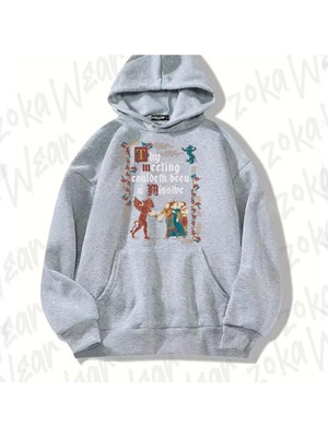 Zoka Wear Gri Could Have Been An Email Medieval Tasarım Baskılı Kapşonlu Sweatshirt