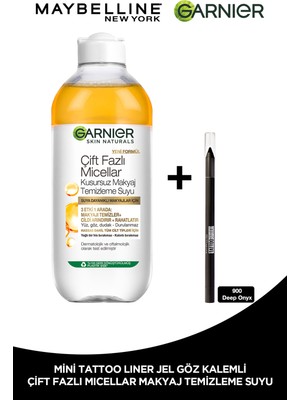 Garnier Çift Fazlı Micellar Kusursuz Makyaj Temizleme Suyu 400ml + Tat Liner Gel Pencil Göz Kalemi Mini