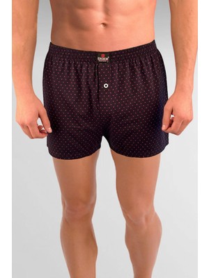 Erdem Siyah Baskılı Desenli Penye Boxer 1400YLP