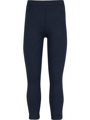 Koyu Lacivert Kız Çocuk Sahte 2 Cep Full Şardonlu Tayt