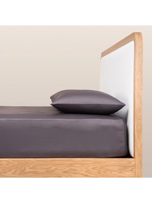 Penelope %100 Pamuk Saten Lastikli Çarşaf Seti 200X200 cm Antrasit - Lia Serisi