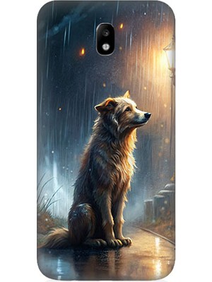 Teknomeg Samsung Galaxy J5 Pro Uyumlu Yağmurlu Sokak  Desenli Silikon Kılıf