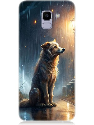 Samsung Galaxy J6 Uyumlu Yağmurlu Sokak  Desenli Silikon Kılıf