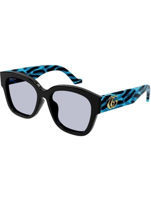 Gucci GG1550 003 54-18 Kadın Mor Mat Camlı Siyah Asetat Kare Güneş Gözlüğü