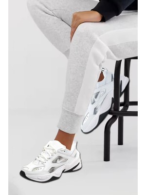 Nike M2K Tekno Ess Leather Gerçek Deri Beyaz Kadın Spor Ayakkabı