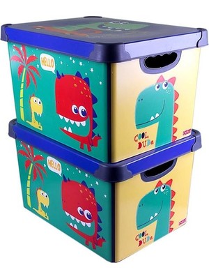 Qutu Style Box Dude Dekoratif Oyuncak Kutusu Seti - 2x 20 L