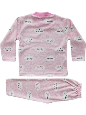 Bebegen Kız Bebek Bulut Desenli Alt Üst Pembe 2'li Pijama Takım