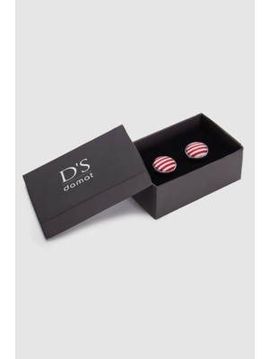 D'S Damat Ds Damat Kırmızı Beyaz Kol Düğmesi
