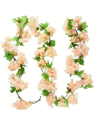 Temalife Yapay Çiçek Bahar Dalı Sarmaşık Japon Kiraz Çiçekli 230 cm 18 Çiçekli 1.kalite Dolanabilen