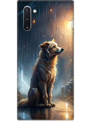 Teknomeg Samsung Galaxy Note 10 Uyumlu Yağmurlu Sokak  Desenli Silikon Kılıf