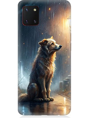 Teknomeg Samsung Galaxy Note 10 Lite Uyumlu Yağmurlu Sokak  Desenli Silikon Kılıf