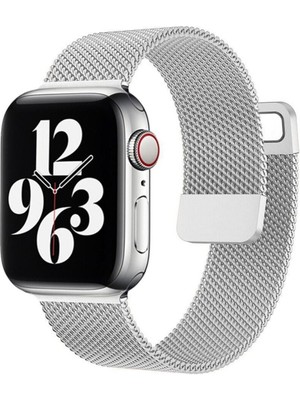Alstrap Apple Watch 5/6/7/8/se 38MM 40MM 41MM Watch 10 42MM Uyumlu Metal Hasır Kordon