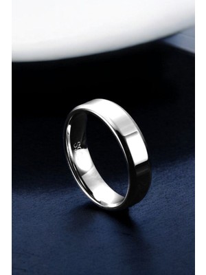 Moda Gümüş Evi 925 Ayar Gümüş 5 mm Düz Klasik Alyans Gümüş Alyans Yüzük