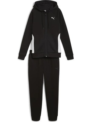 Puma Classic Hooded Tracksuit Fl Kadın Siyah Günlük Stil Eşofman Takımı 68303501