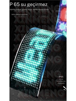 Newdaki Led Matrix Panel Dijital Kayar Rgb Ekran Kumandalı Mobil Uygulamalı Araç Ofis Iş 37cm X11 Cm