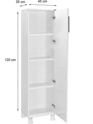 Nirengi Ağaçkurdu Boydolap Mdf 120x45 Çok Amaçlı Boy Dolabı