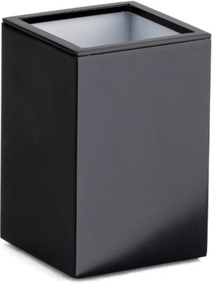 System Banyo Aksesuarları Tezgah Üstü Mat Siyah Diş Fırçalık 100X60X60 Mm