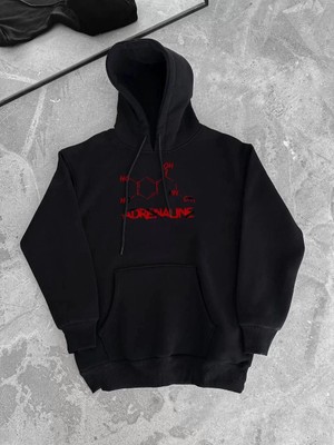 Tarz Yeri Kışlık Uzun Kol Kapşonlu Sweatshirt - Siyah