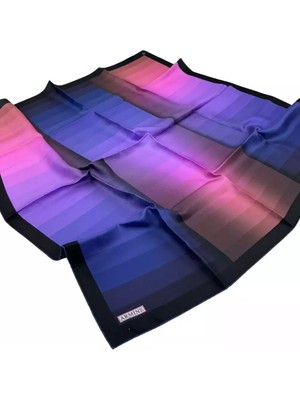 Armine Nostalji Şerit Desenli Tivil İpek Eşarp 8904 - 34