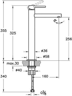 Vitra Origin Krom Large Yüksek Lavabo Bataryası A42558