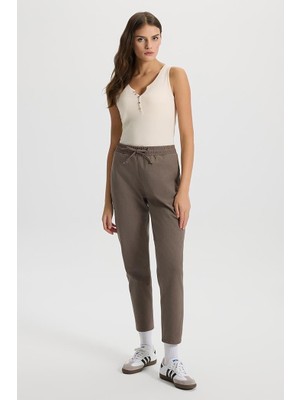 Kadın Alian Vizon Beli Lastikli Formal Yumuşak Dokulu Pantolon