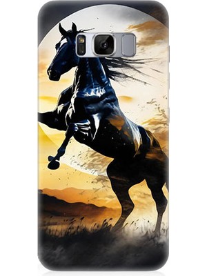 Teknomeg Samsung Galaxy S8 Edge Uyumlu Şaha Kalkmış At  Desenli Silikon Kılıf