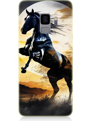 Teknomeg Samsung Galaxy S9 Uyumlu Şaha Kalkmış At  Desenli Silikon Kılıf