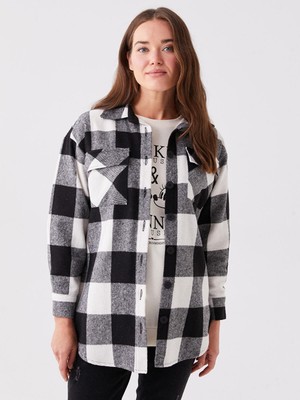 Lcwaıkıkı Maternity Ekoseli Ekose Uzun Kollu Hamile Oduncu Gömlek Ceket