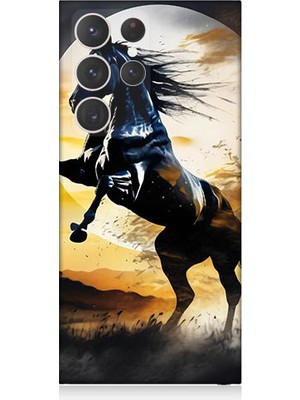 Teknomeg Samsung Galaxy S23 Ultra Uyumlu Şaha Kalkmış At  Desenli Silikon Kılıf