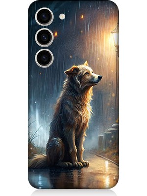 Teknomeg Samsung Galaxy S23 Plus Uyumlu Yağmurlu Sokak  Desenli Silikon Kılıf