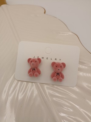 Tılsım Accesories AYICIK PELUŞ KÜPE PEMBE