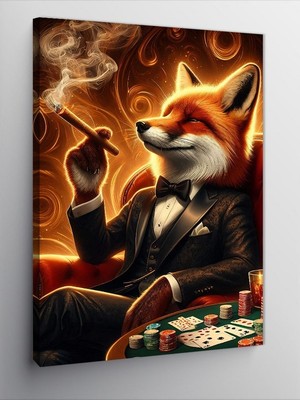 Tablomega Kanvas Tablo Sigaralı Tilki