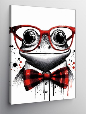 Tablomega Kanvas Tablo Papyonlu Kurbağa
