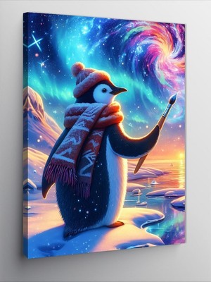 Tablomega Kanvas Tablo Ressam Penguen