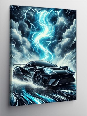 Tablomega Kanvas Tablo Fırtına Içindeki Spor Araba